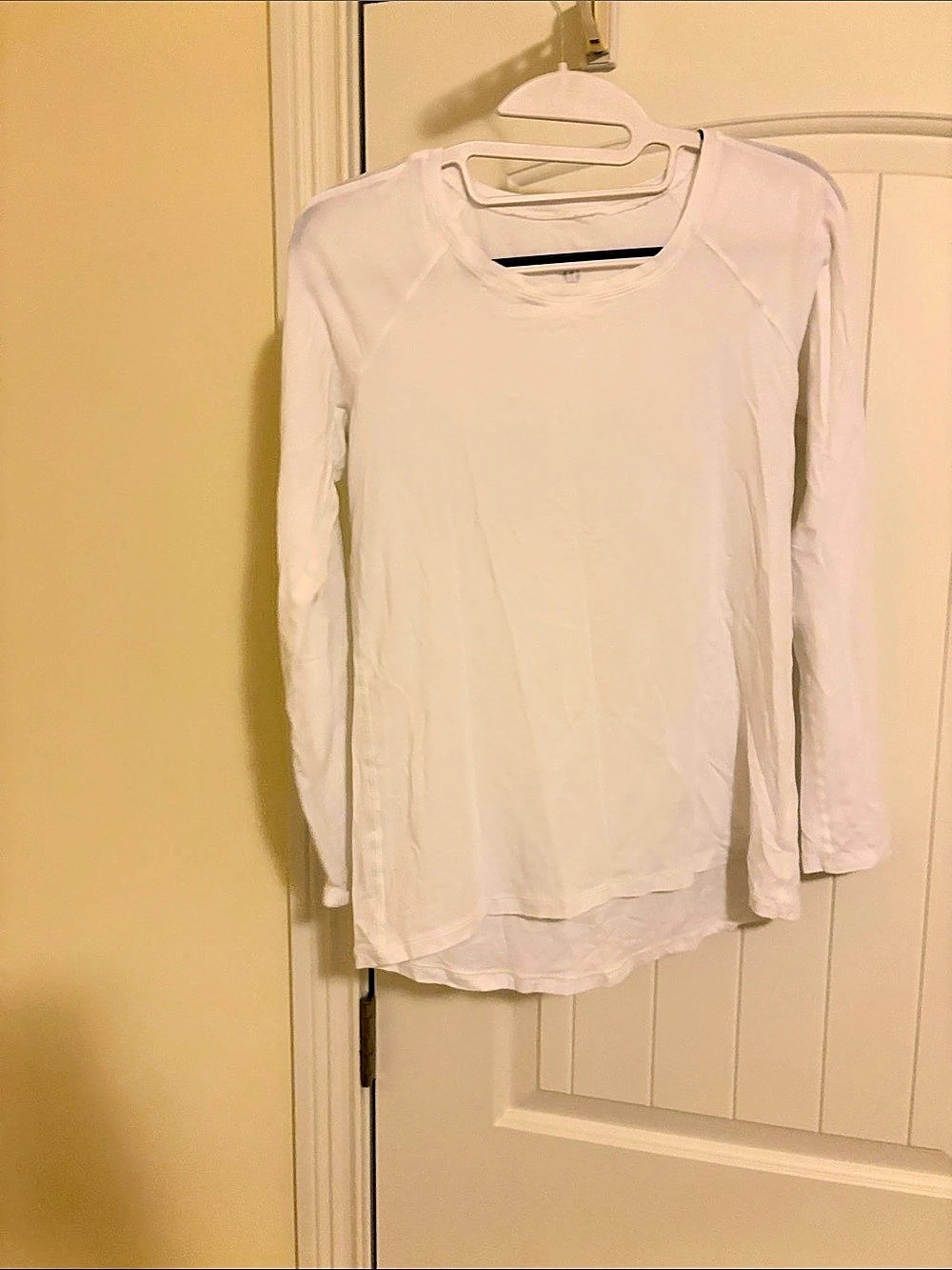 lululemon Back in Action Long Sleeve White Top